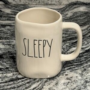 Rae Dunn Sleepy Mug Artisan Collection By Magenta Cream Ceramic Coffee Cup